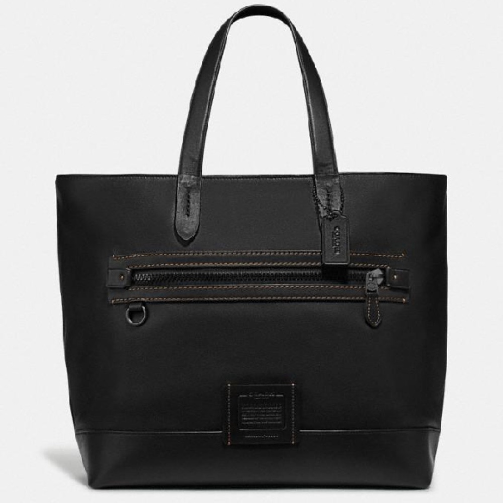 COACH Black Leather Academy Tote